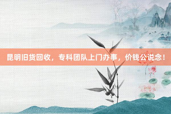 昆明旧货回收，专科团队上门办事，价钱公说念！