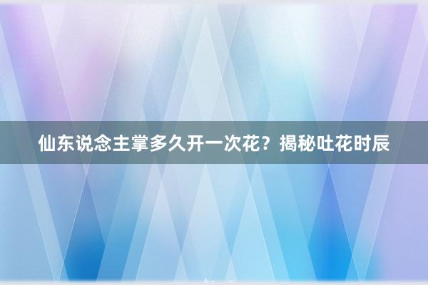 仙东说念主掌多久开一次花？揭秘吐花时辰